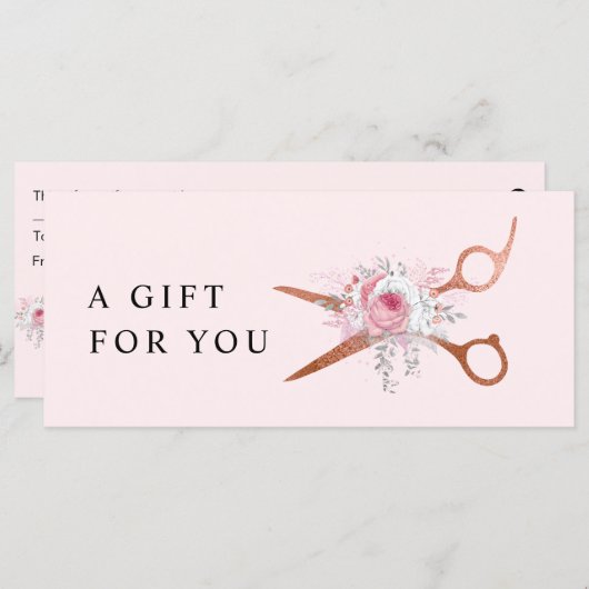 銅エレガントバラ金ゴールドはさみヘアスタイリスト (正面/裏面)