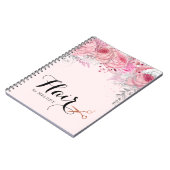 銅エレガントバラ金ゴールドはさみヘアスタイリスト ノートブック (左側)