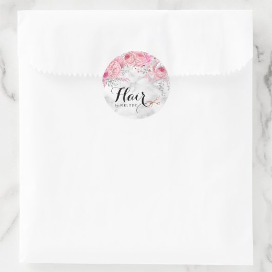 銅エレガントバラ金ゴールドはさみヘアスタイリスト ラウンドシール (バッグ)