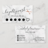 銅エレガントバラ金ゴールドはさみヘアスタイリスト ロイヤリティカード (正面/裏面)