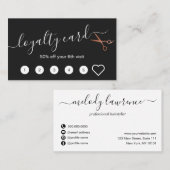 銅エレガントバラ金ゴールドはさみヘアスタイリスト ロイヤリティカード (正面/裏面)