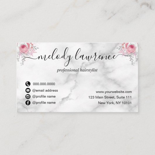 銅エレガントバラ金ゴールドはさみヘアスタイリスト ロイヤリティカード (裏面)