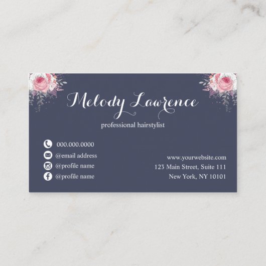 銅エレガントバラ金ゴールドはさみヘアスタイリスト ロイヤリティカード (裏面)