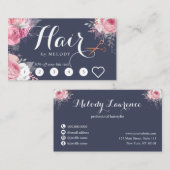 銅エレガントバラ金ゴールドはさみヘアスタイリスト ロイヤリティカード (正面/裏面)