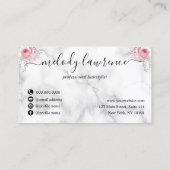 銅エレガントバラ金ゴールドはさみヘアスタイリスト 名刺 (裏面)