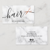 銅エレガントバラ金ゴールドはさみヘアスタイリスト 名刺 (正面/裏面)