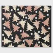 銅エレガントバラ金ゴールドクリスマスツリーパターン ラッピングペーパー (フラット)