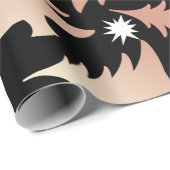 銅エレガントバラ金ゴールドクリスマスツリーパターン ラッピングペーパー (ロールコーナー)