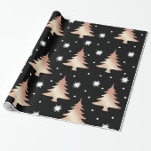銅エレガントバラ金ゴールドクリスマスツリーパターン ラッピングペーパー (アンロールド)