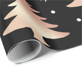 銅エレガントバラ金ゴールドクリスマスツリーパターン ラッピングペーパー (ロールコーナー)