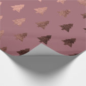 銅エレガントバラ金ゴールドクリスマスツリーパターン ラッピングペーパー (角)