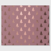 銅エレガントバラ金ゴールドクリスマスツリーパターン ラッピングペーパー (フラット)