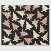 銅エレガントバラ金ゴールドクリスマスツリーパターン ラッピングペーパー (フラット)