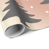 銅エレガントバラ金ゴールドクリスマスツリーパターン ラッピングペーパー (ロールコーナー)