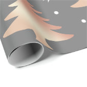 銅エレガントバラ金ゴールドクリスマスツリーパターン ラッピングペーパー (ロールコーナー)