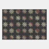 銅エレガントバラ金ゴールドクリスマスパターン ラッピングペーパーシート (正面3)