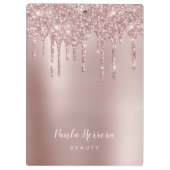 銅エレガントバラ金ゴールドグリッタードリップ クリップボード (裏面)