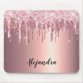 銅エレガントバラ金ゴールドグリッタードリップ マウスパッド (正面)