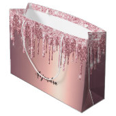 銅エレガントバラ金ゴールドグリッタードリップ ラージペーパーバッグ (裏面アングル)