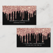 銅エレガントバラ金ゴールドグリッタードリップ 名刺 (正面/裏面)