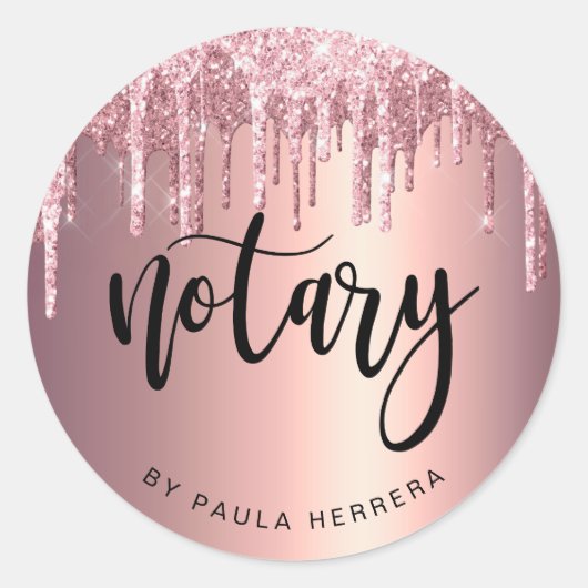 銅エレガントバラ金ゴールドグリッター乾燥 ラウンドシール (正面)