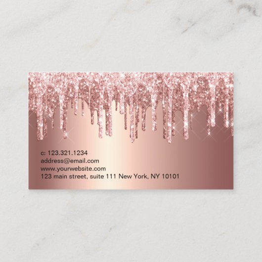 銅エレガントバラ金ゴールドグリッター乾燥 名刺 (裏面)