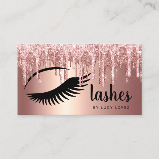 銅エレガントバラ金ゴールドグリッター乾燥 名刺 (正面)