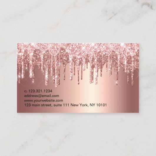 銅エレガントバラ金ゴールドグリッター乾燥 名刺 (裏面)