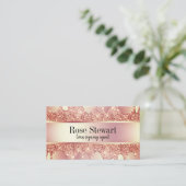 銅エレガントバラ金ゴールドグリッター滴下 名刺 (スタンド正面)