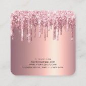 銅エレガントバラ金ゴールドグリッター滴化粧 スクエア名刺 (裏面)