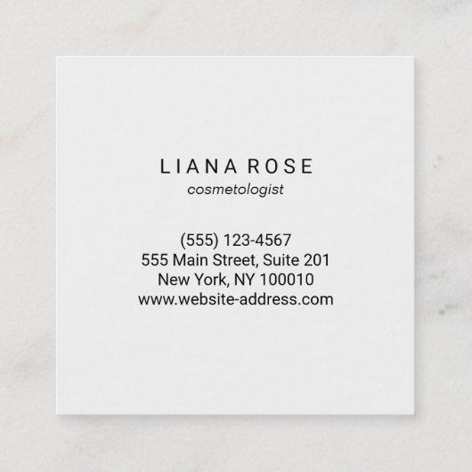 銅エレガントバラ金ゴールドストライプのブラックスクエア スクエア名刺 (裏面)