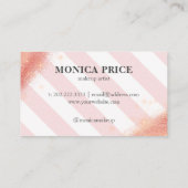 銅エレガントバラ金ゴールドストライプグリッターメイクアップ 名刺 (裏面)