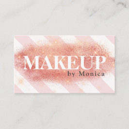 銅エレガントバラ金ゴールドストライプグリッターメイクアップ 名刺