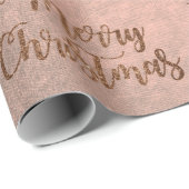 銅エレガントバラ金ゴールドメリーチストマスパターン ラッピングペーパー (ロールコーナー)