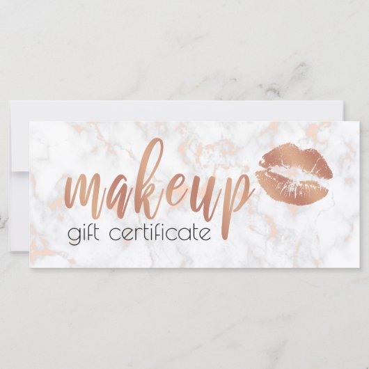 銅エレガントバラ金ゴールド唇と大理石メイク (正面)