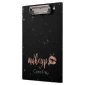 銅エレガントバラ金ゴールド唇と大理石メイク クリップボード (左)