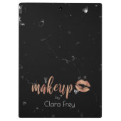 銅エレガントバラ金ゴールド唇と大理石メイク クリップボード (裏面)