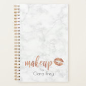 銅エレガントバラ金ゴールド唇と大理石メイク プランナー手帳 (正面)
