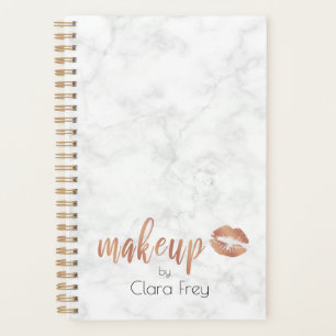 銅エレガントバラ金ゴールド唇と大理石メイク プランナー手帳