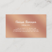 銅エレガントバラ金ゴールド唇と大理石メイク 名刺 (裏面)