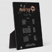 銅エレガントバラ金ゴールド唇と大理石化粧 フォトプラーク (側面)