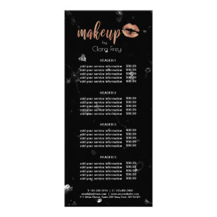 銅エレガントバラ金ゴールド唇と大理石化粧 ラックカード