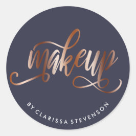 銅エレガントバラ金ゴールド&ネイビーブルーメイクアップアーティスト ラウンドシール