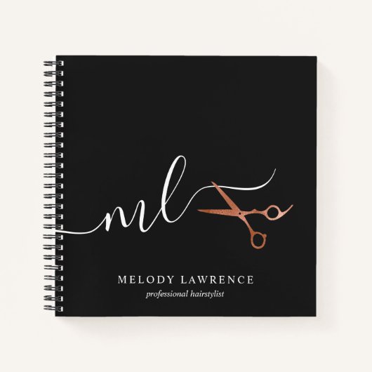 銅エレガントバラ金ゴールド ノートブック (正面)