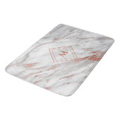 銅エレガントバラ金ゴールド&ホワイトマーブル |モノグラム バスマット (アングル)