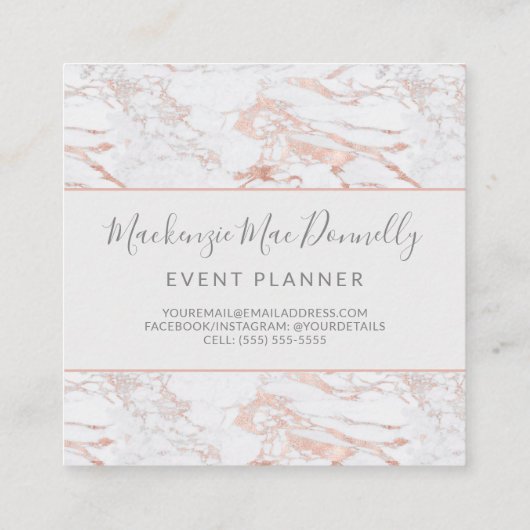 銅エレガントバラ金箔マーブルモノグラムブシ スクエア名刺 (裏面)