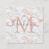 銅エレガントバラ金箔マーブルモノグラムブシ スクエア名刺 (正面)