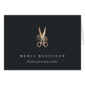 銅エレガントフローラはさみロゴノートカード (正面横)