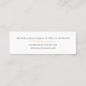 銅エレガントフローラバラ花とスクリプト スキニー名刺 (裏面)