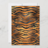 銅エレガントブラックタイガープリント誕生日 招待状 (裏面)